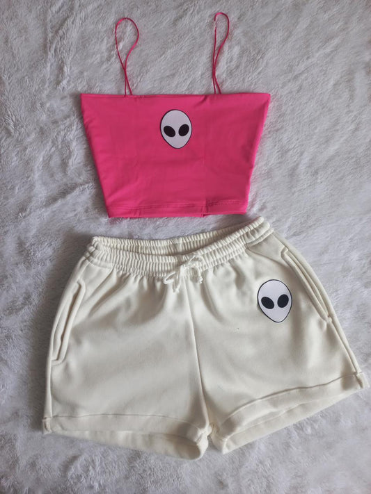 Conjunto short mas crop top